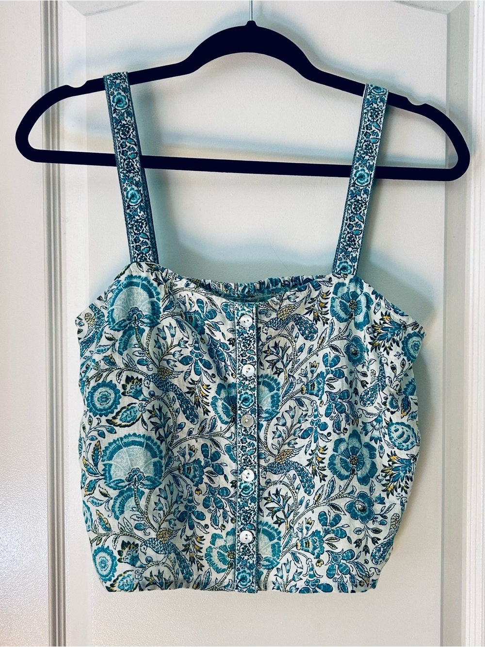 RACHEL ZOE NWT Women’s 100% Linen Crop Top  Boho/Cottage Style - Size Medium